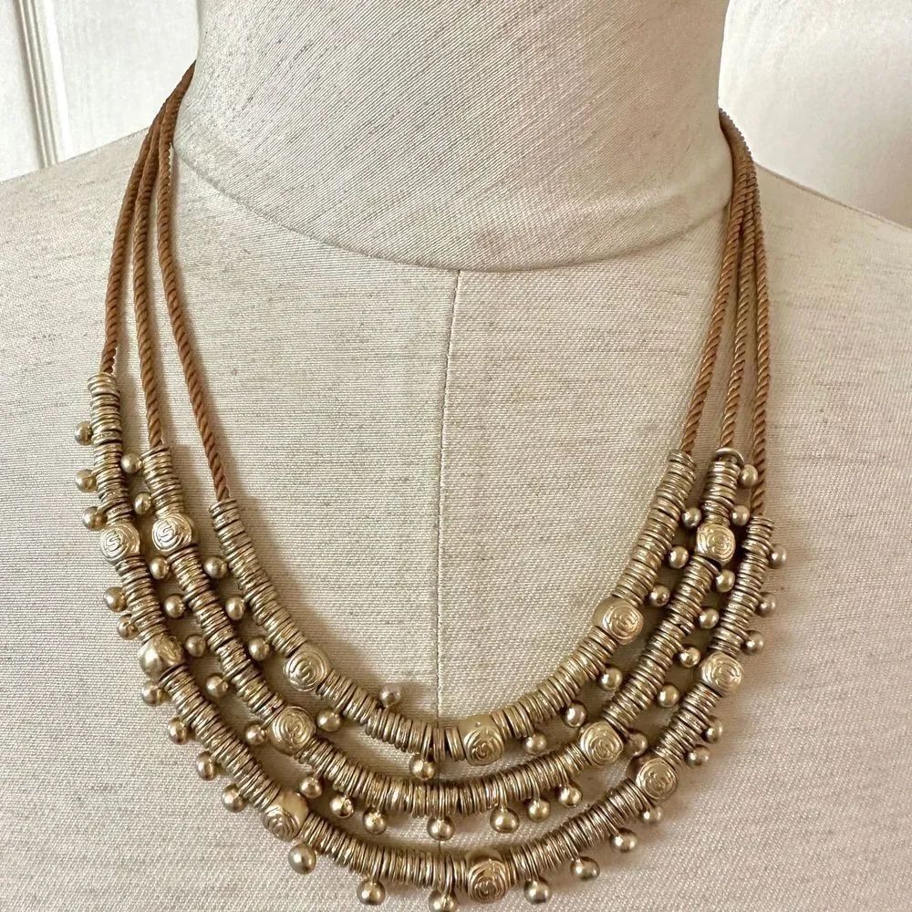 Theodora and Callum gold tone multi strand necklace
